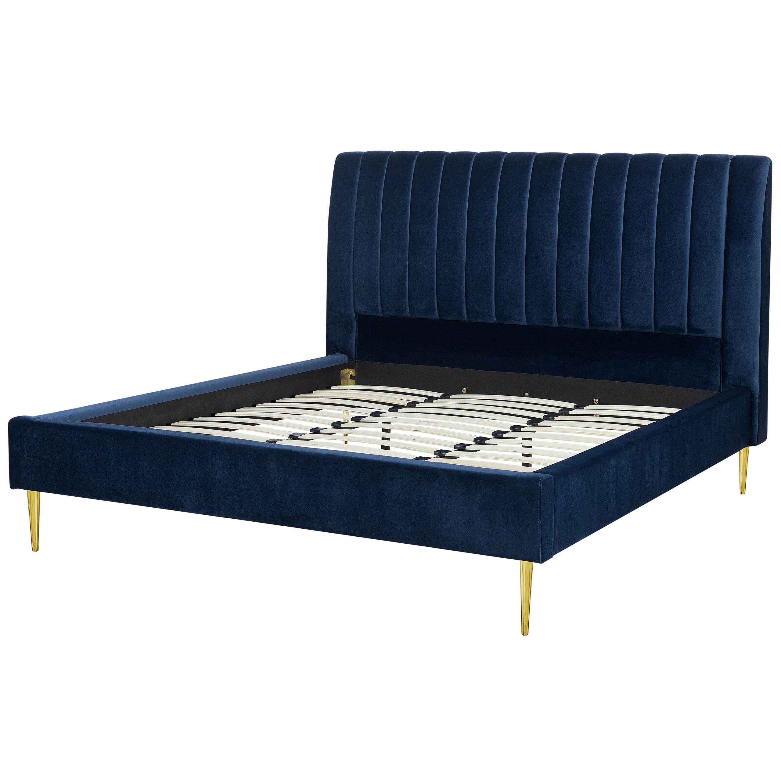 Seng Velour MARVILLE 180 x 200 cm Navy Blå