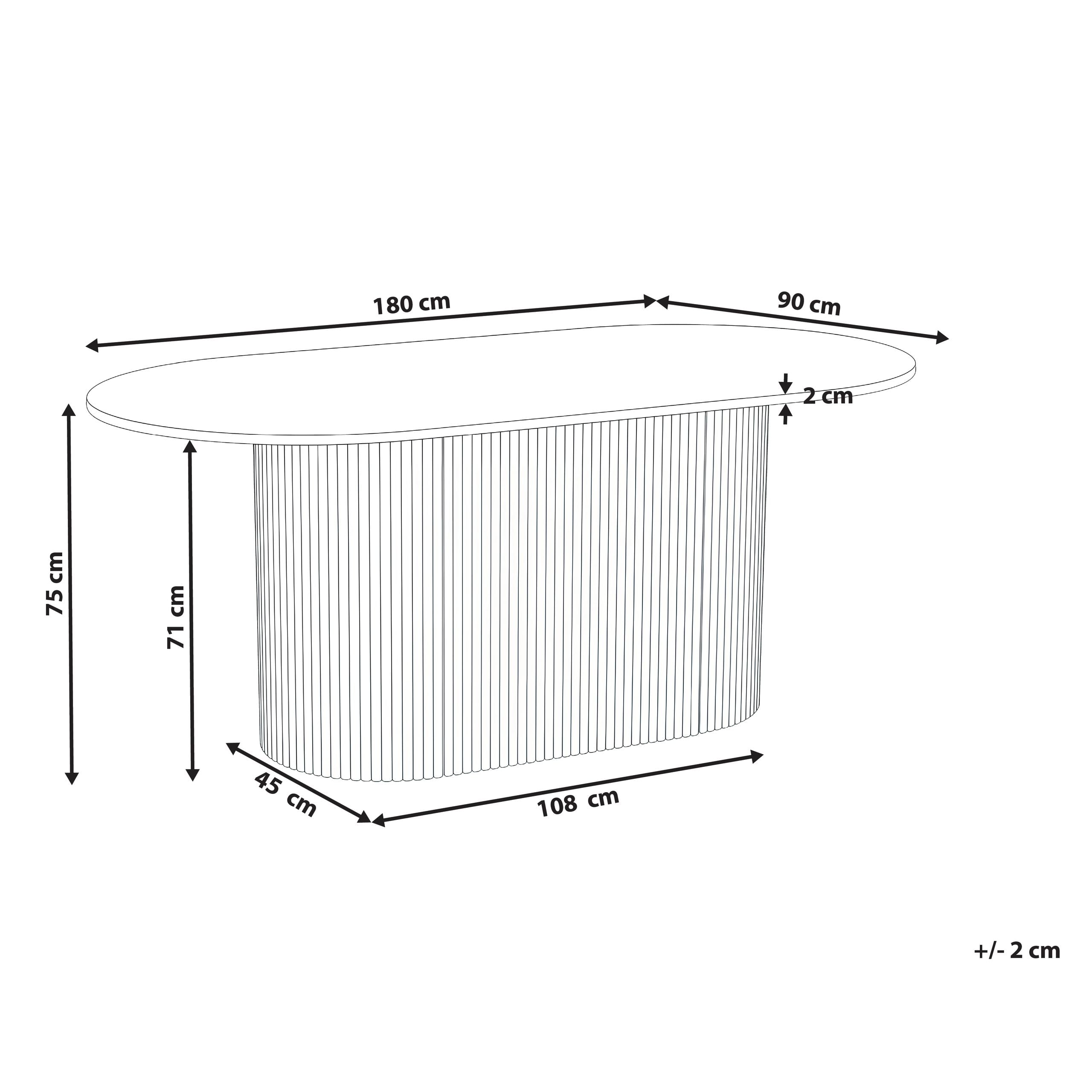 Spisebord LUNNIN Lys eg 90 cm 180 cm