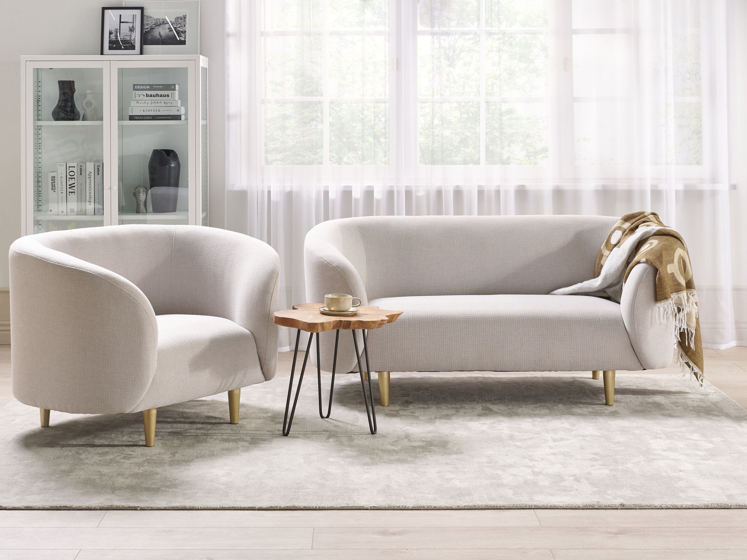 Sofasæt 3 personers LOEN Lys Beige