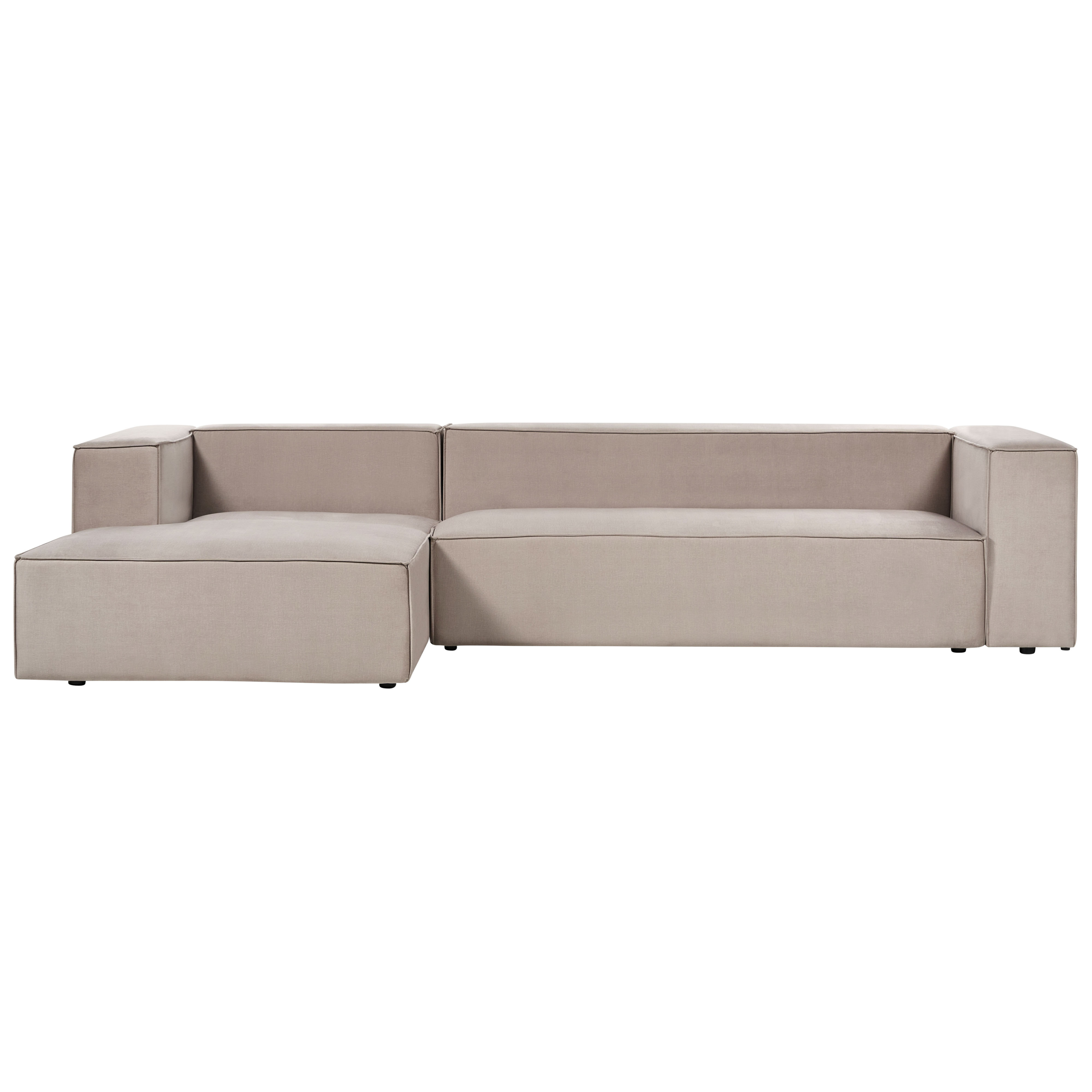 Hjørnesofa 3 personers VERNON Velour Beige Højrevendt