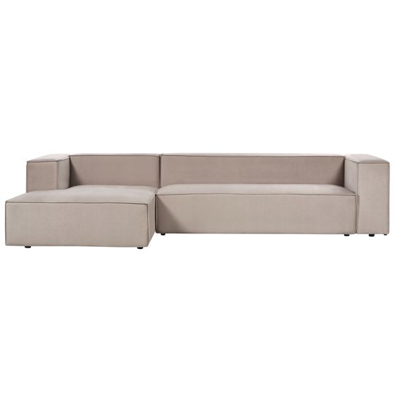 Hjørnesofa 3 personers VERNON Velour Beige Højrevendt