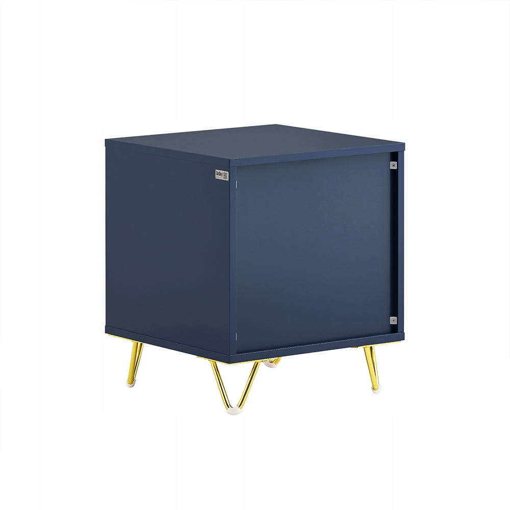 SoBuy FBT115-B Sengebord, Sengebord med 2 skuffer, Moderne sidebord til soveværelse og stue, Blå B40 x D40 x H47 cm
