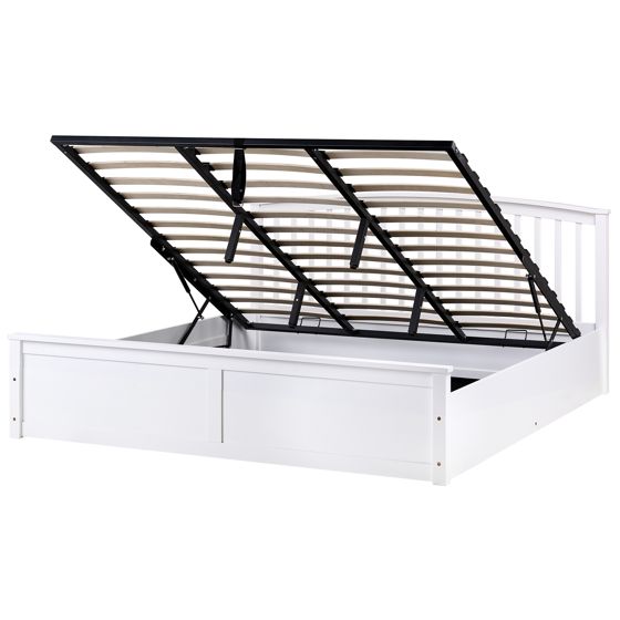 Seng med opbevaring CLARBEC Fyretræ Hvid 180 x 200 cm