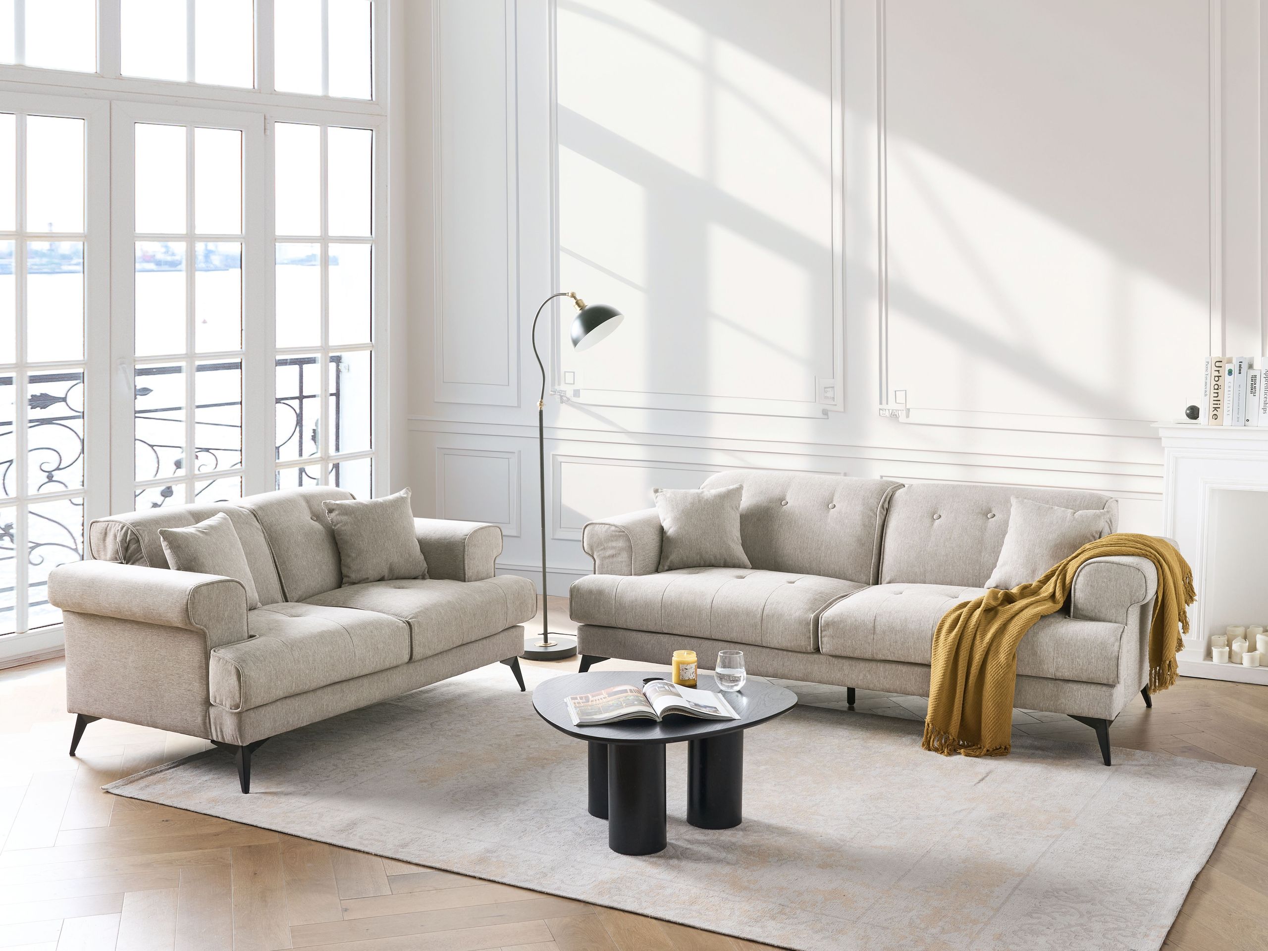 Sofasæt 5 personers SKIVE Brungrå