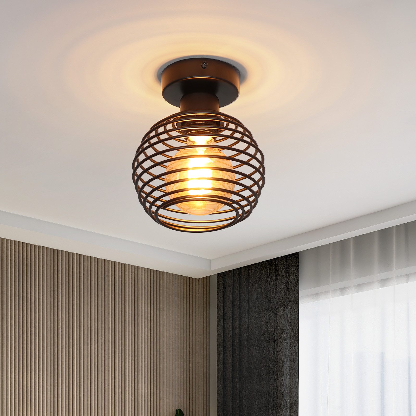 NETTLIFE LED loftlampe, sort metal