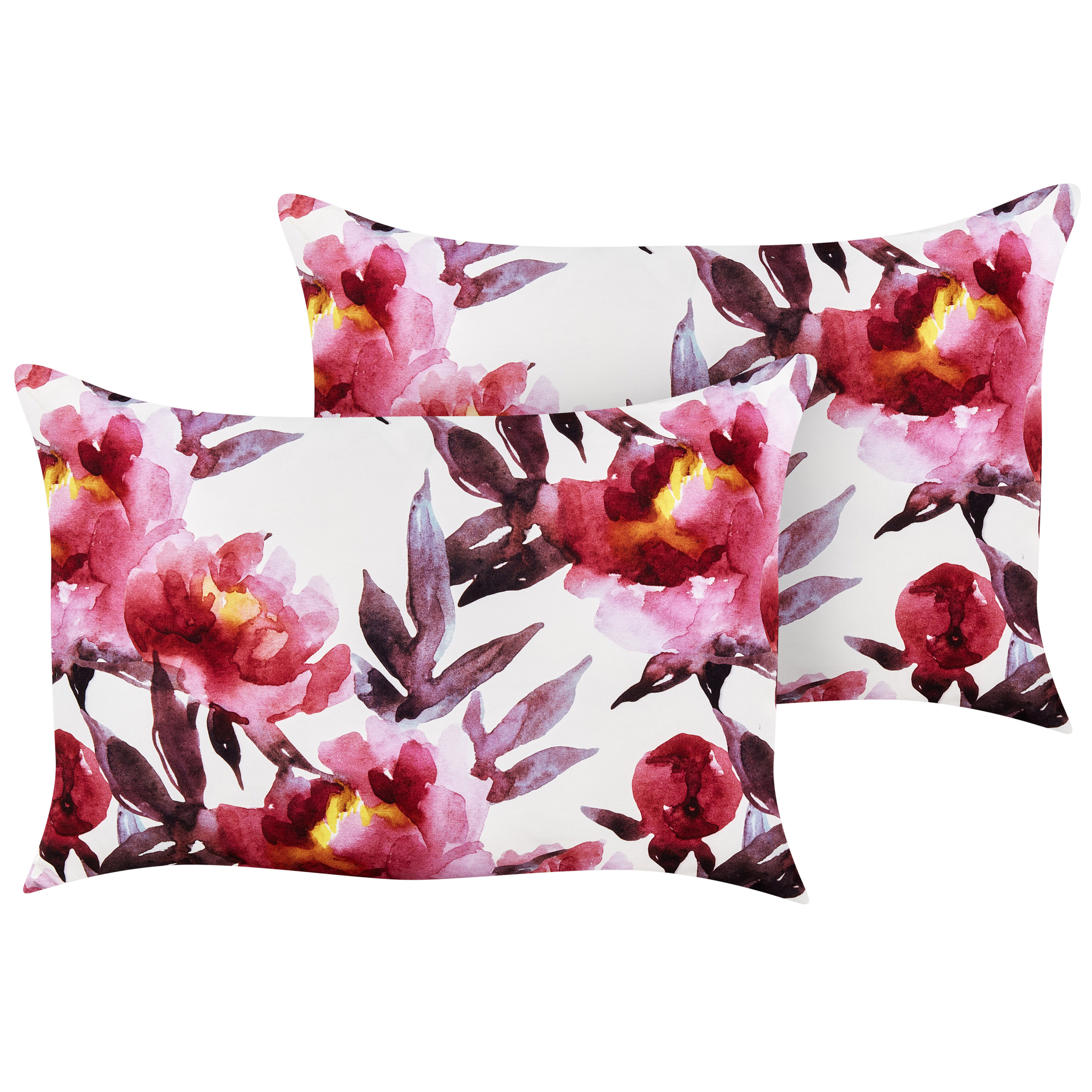Sæt af 2 havehynder LANROSSO Blomstermønster 40 x 60 cm Lyserød