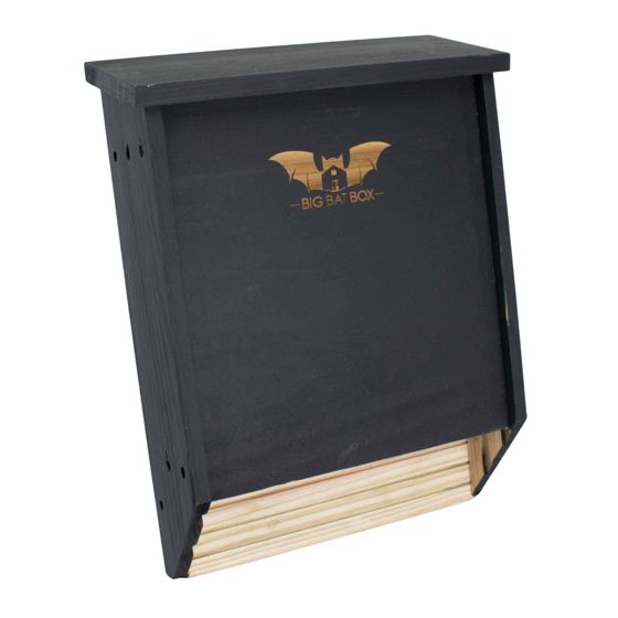 WildYard® BIGBATBOX flagermuskasse til udendørs brug – 2 kamre, op til 75 flagermus, sort cedertræ, vægmontering