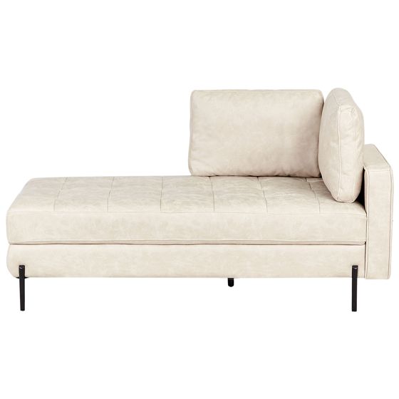 Højrevendt chaiselong REBAIS Kunstlæder Lys Beige