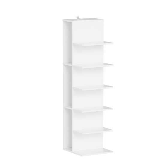 Bogreol med åbne hylder hvid 30.0x32.5x110.5 cm STR14-W