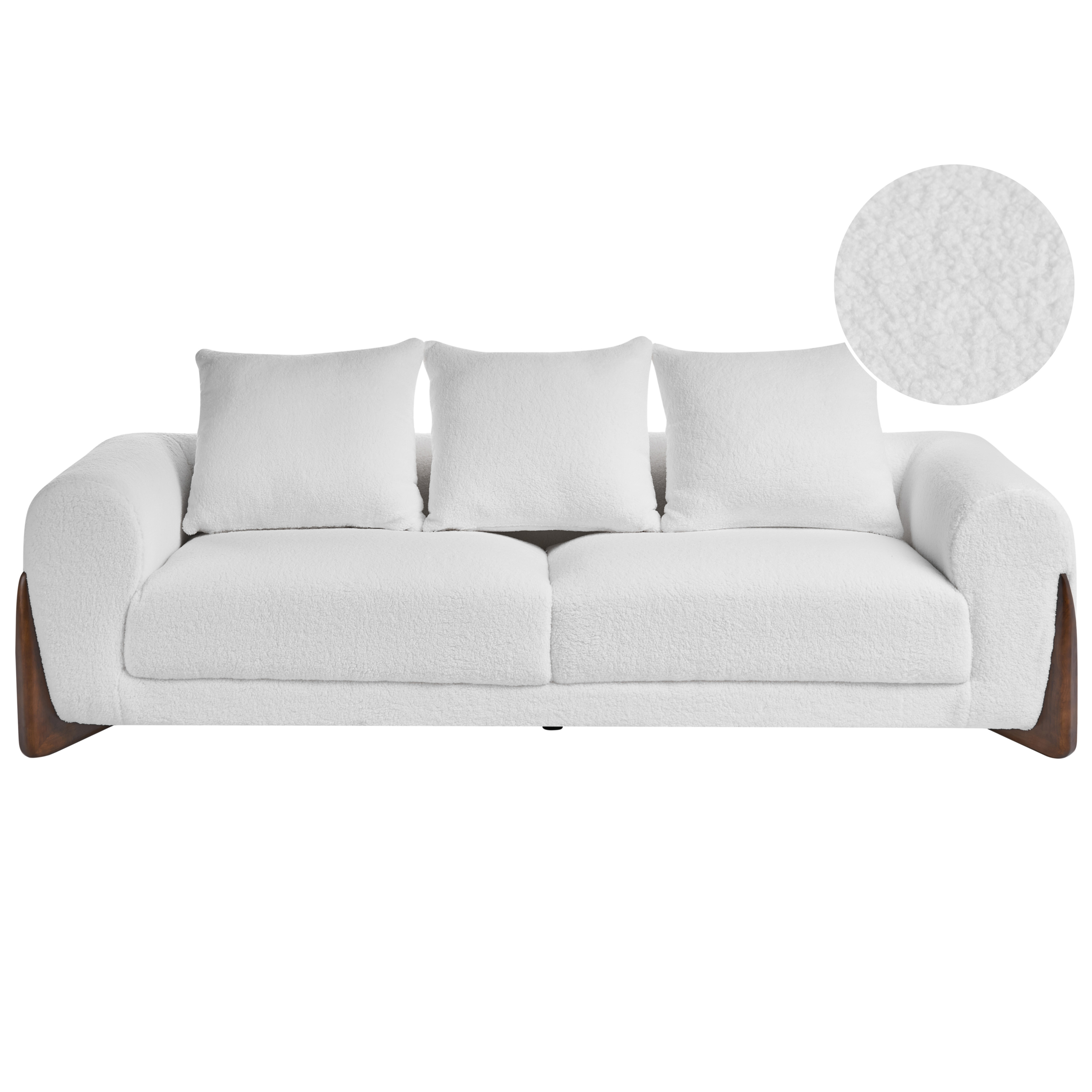 Sofa 3 personers VINLIDEN Boucle Hvid