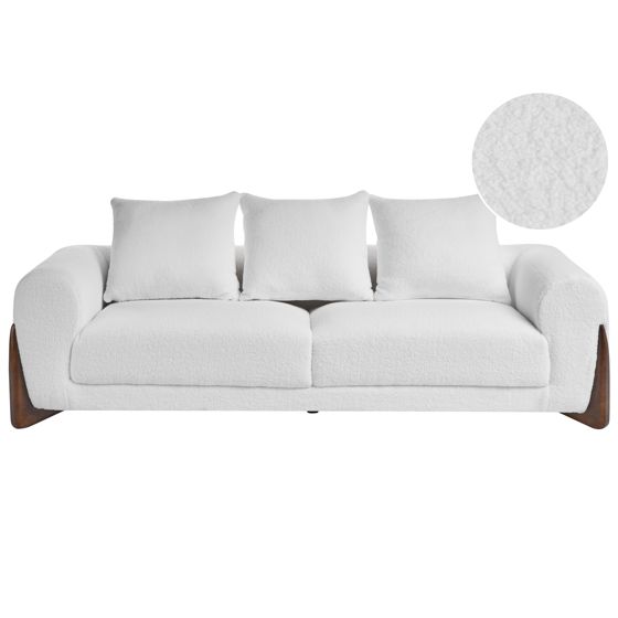 Sofa 3 personers VINLIDEN Boucle Hvid