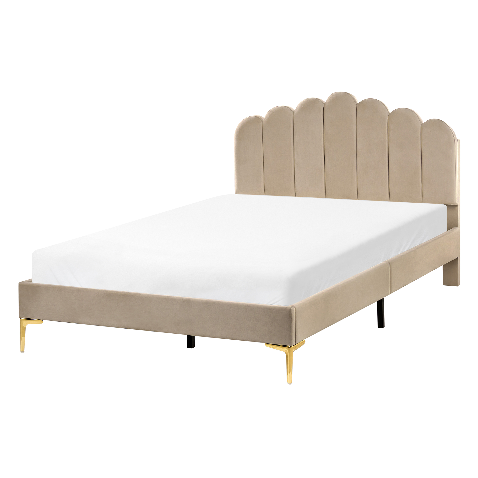 Seng Velour SAUVIAN 120 x 200 cm Brungrå