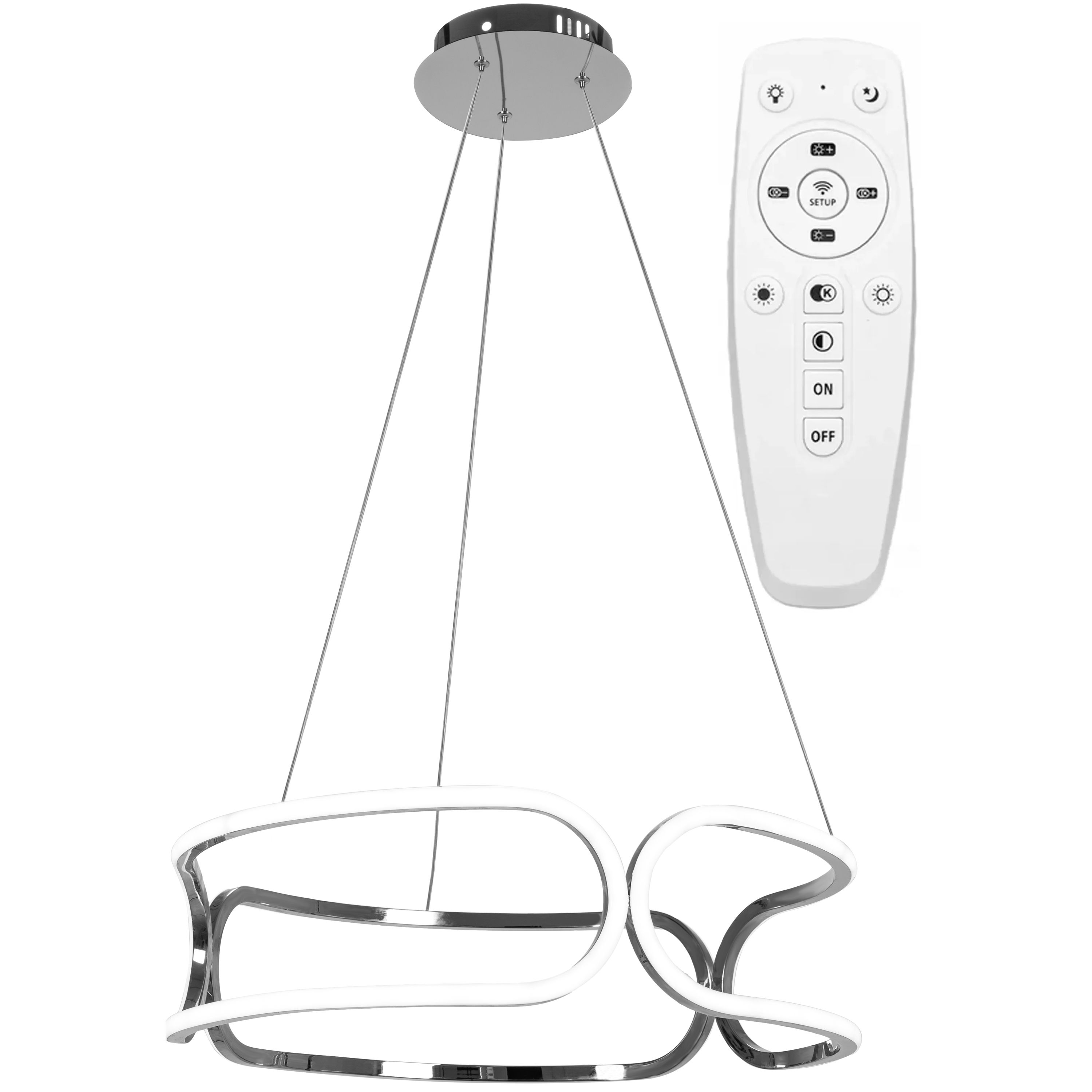 TOOLIGHT hængende loftlampe LED APP792-CP TRIO Krom 56x56x18cm