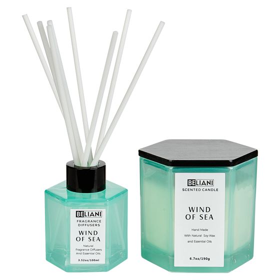 Duftlys med duftpinde CLASSY TINT Soja voks Fresh notes