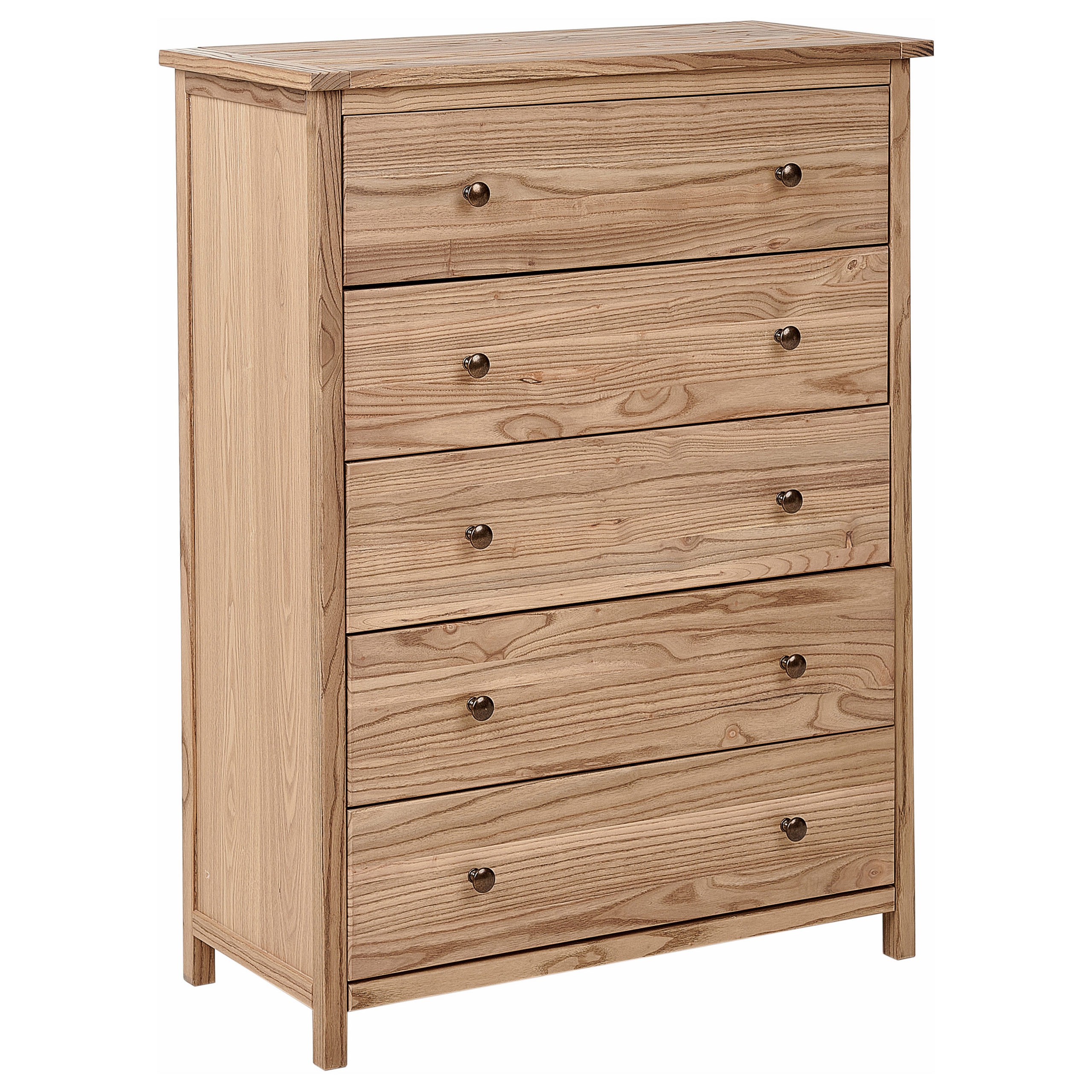 5 skuffers commode SALTON Sassafras træ Brun