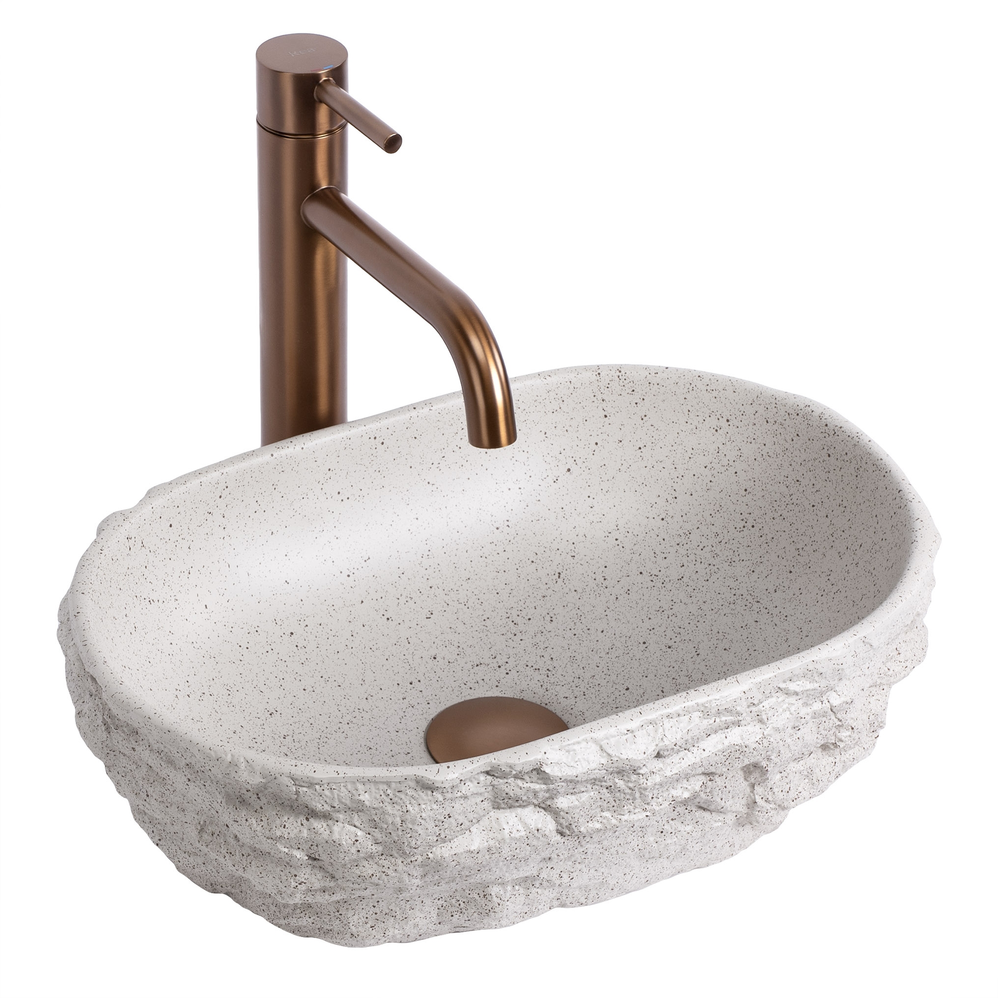 REA bordmonteret håndvask Evora Greige Beige, 37,5x25,5x12cm