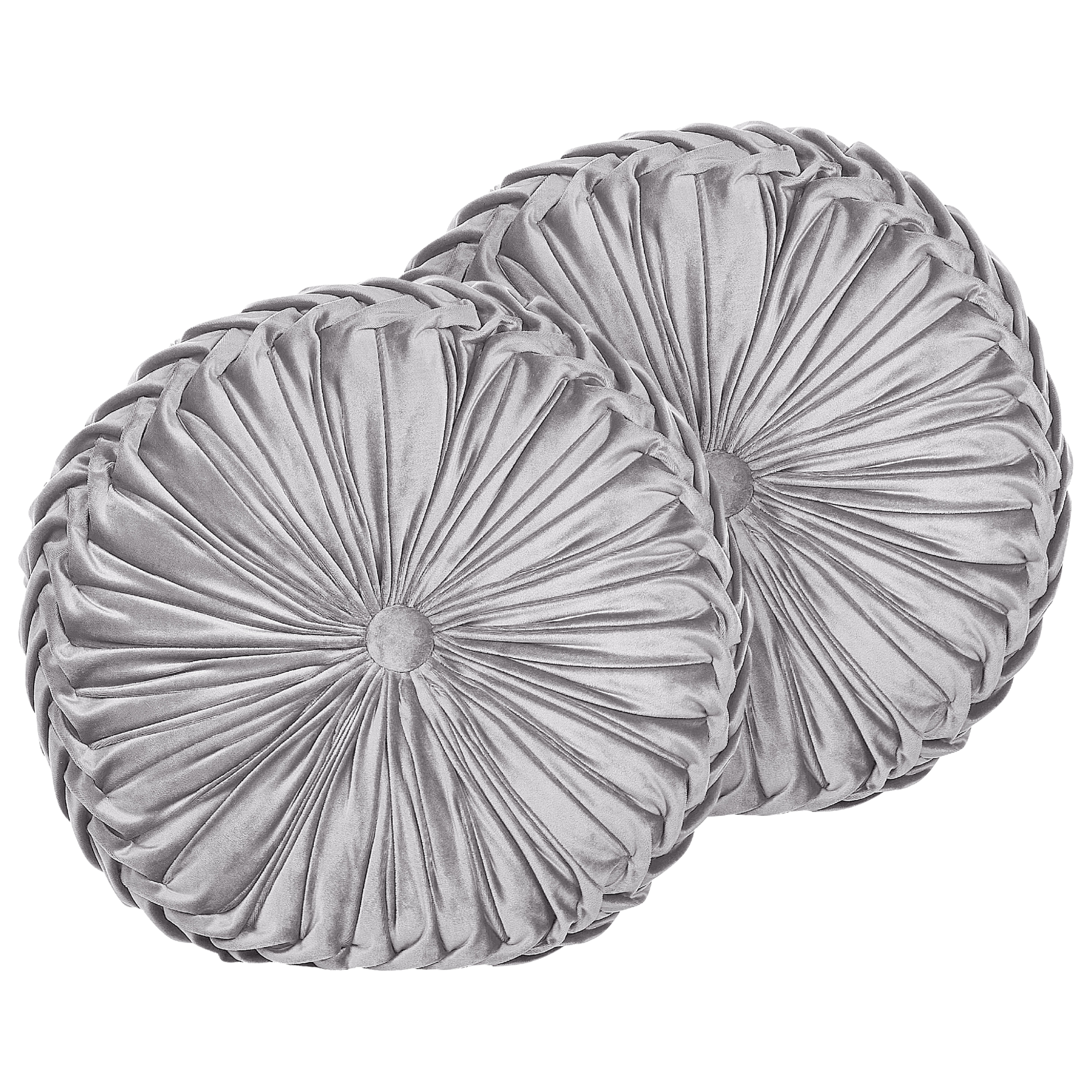 Sæt af 2 pyntepuder UDALA 40 x 40 cm Velour Grå Ensfarvet