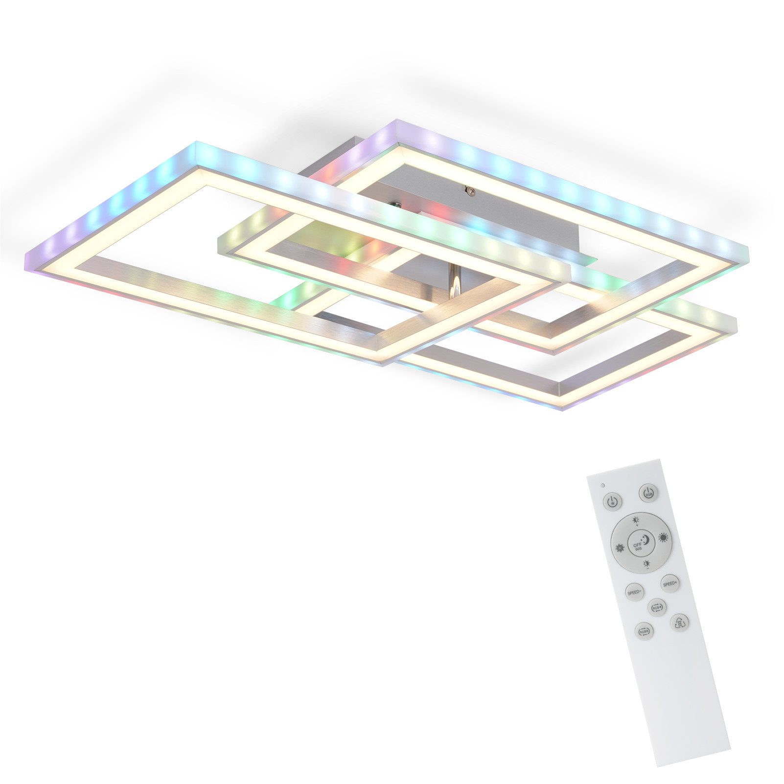 NETTLIFE LED loftlampe RGB dæmpbar moderne soveværelseslampe med fjernbetjening 45W geometrisk til stue/spisestue