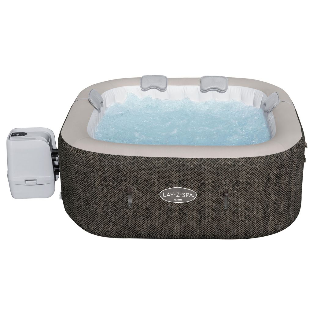 Bestway Lay-Z-Spa Cabo MaxHold EnergySense Smart HydroJet 6 brun rattan firkantet 1,80 m x 1,80 m x 71 cm