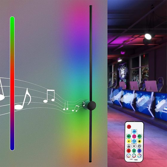 NETTLIFE Led - indendørs væglampe:, 100 cm, RGB, sort, musik-korridorlampe