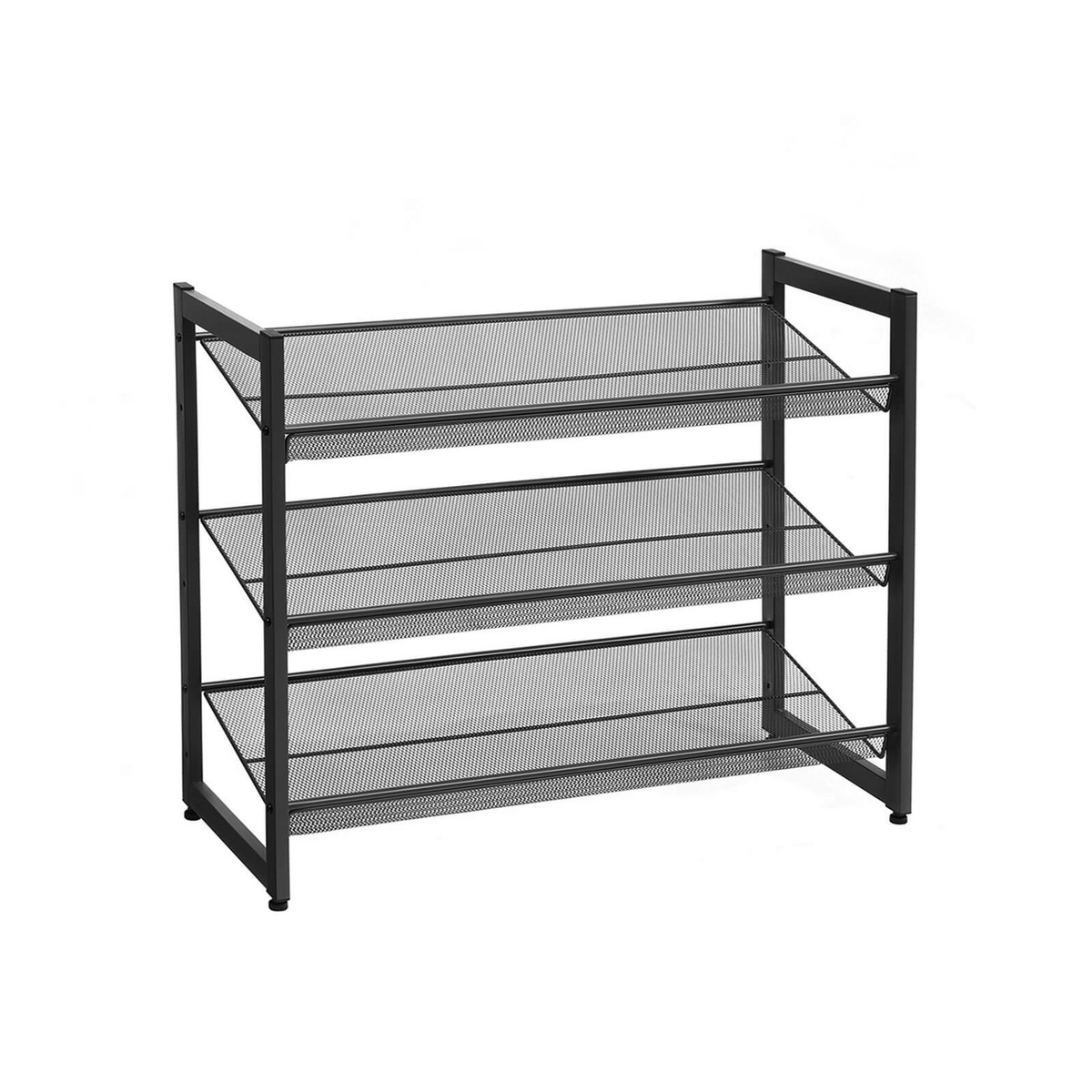 Songmics skostativ, 3 niveauer, stabelbar, sort, LMR03B