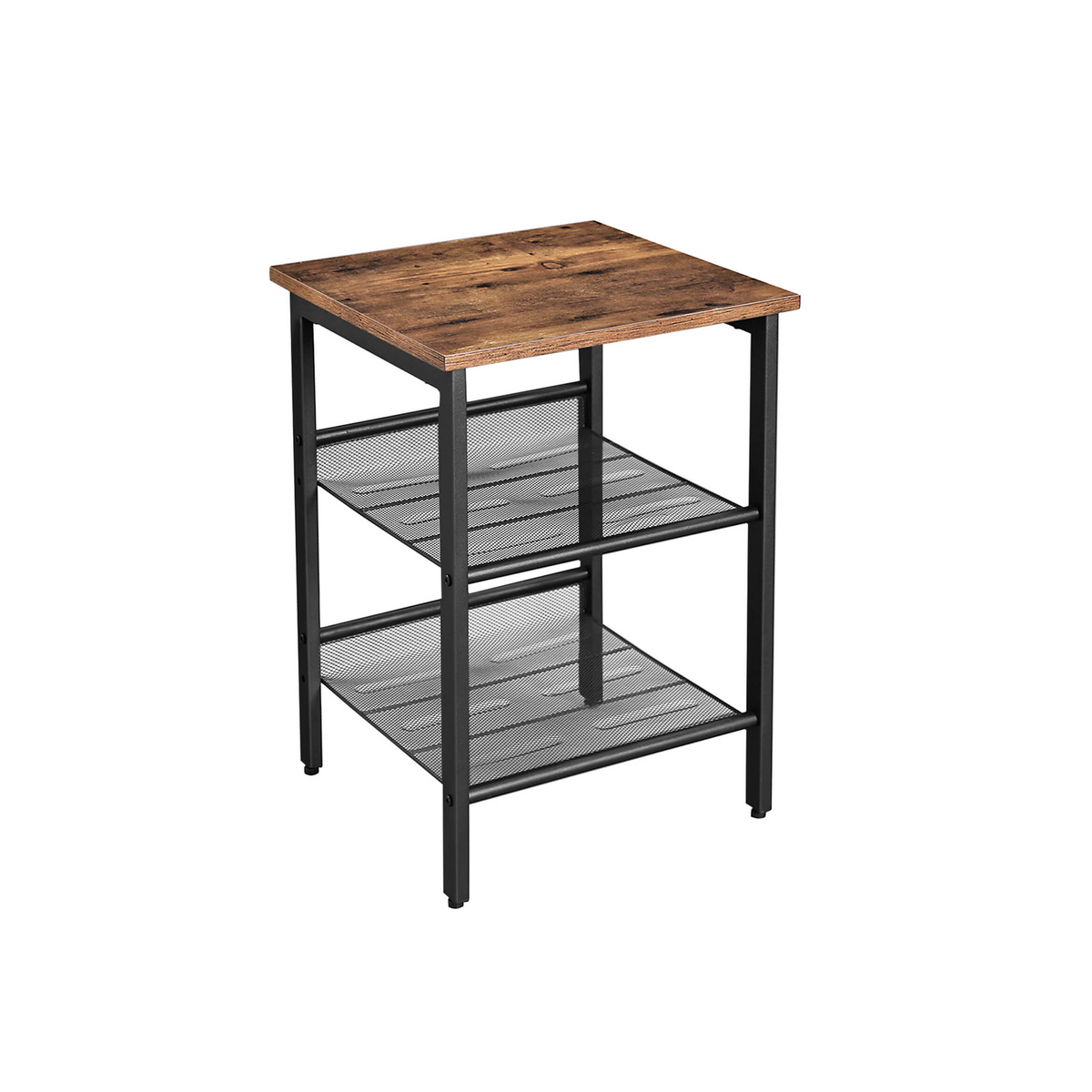 VASAGLE sidebord, justerbar, rustikbrun/sort, LET23X