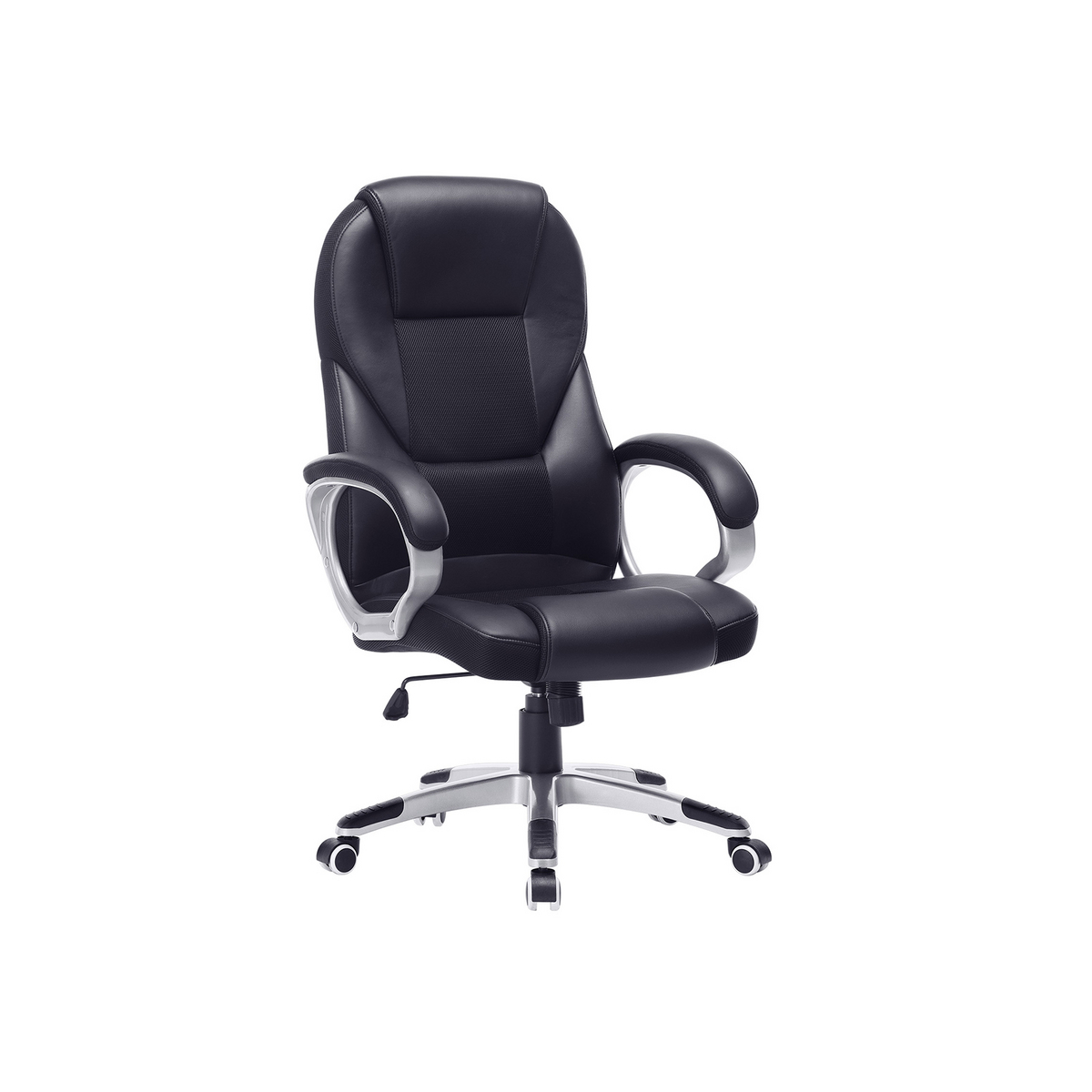 Songmics kontorstol, med hjul, drejelig, sort, OBG22B