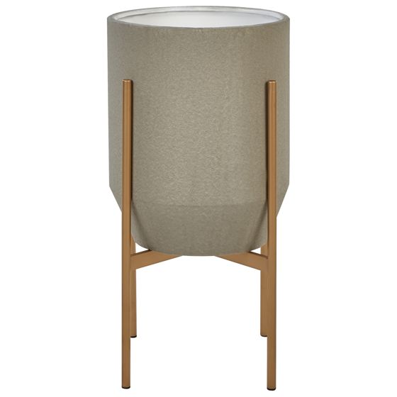Forhøjet plantekrukke HYBRIDUM 33 cm Metal Grå