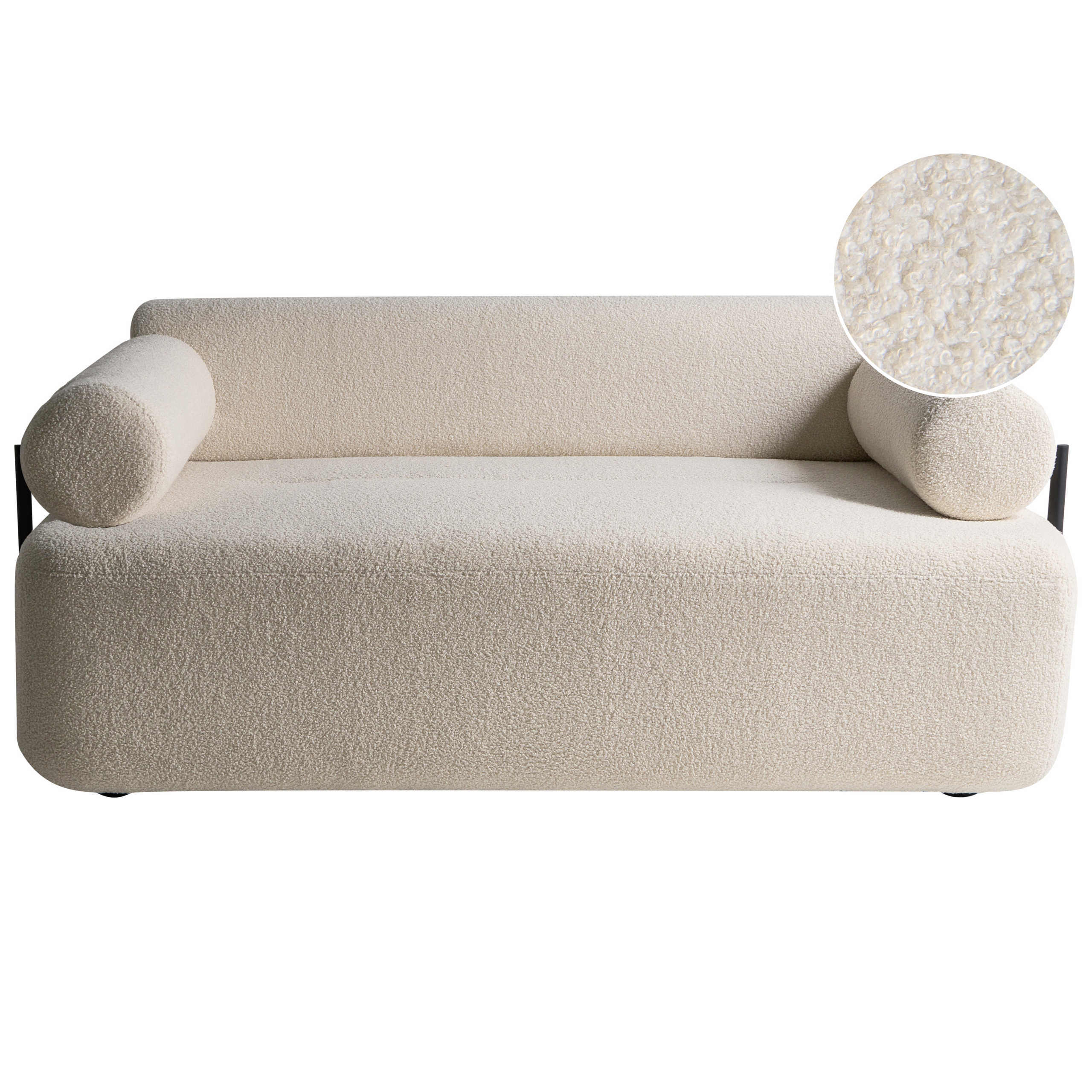 Sofa 2 personers ELVA Boucle Cremehvid