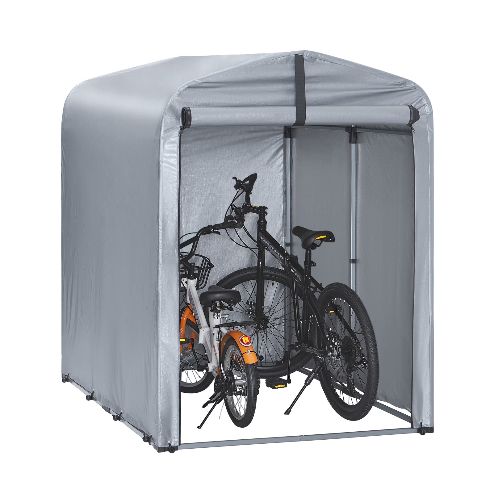 Sobuy Outdoor Car Garage Bicycle Box Tent Vandtæt telt til biler, motorcykler og værktøj Haveskur og udendørs opbevaring Sølv 120x176x163 cm KLS11-K