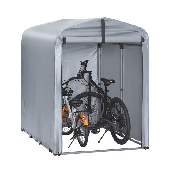 Sobuy Outdoor Car Garage Bicycle Box Tent Vandtæt telt til biler, motorcykler og værktøj Haveskur og udendørs opbevaring Sølv 120x176x163 cm KLS11-K