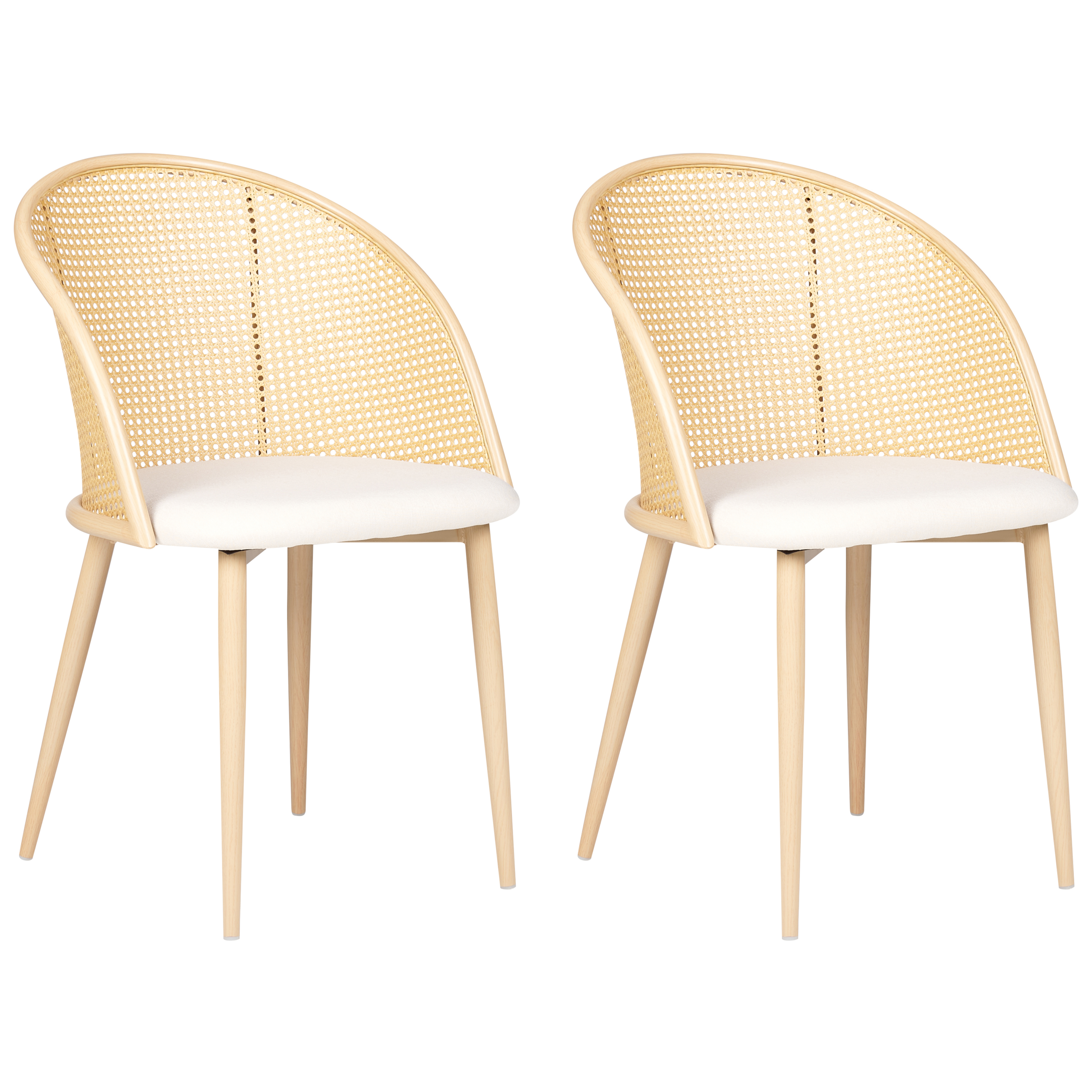 Sæt med 2 spisebordsstole CORNELL Metal Lys Beige