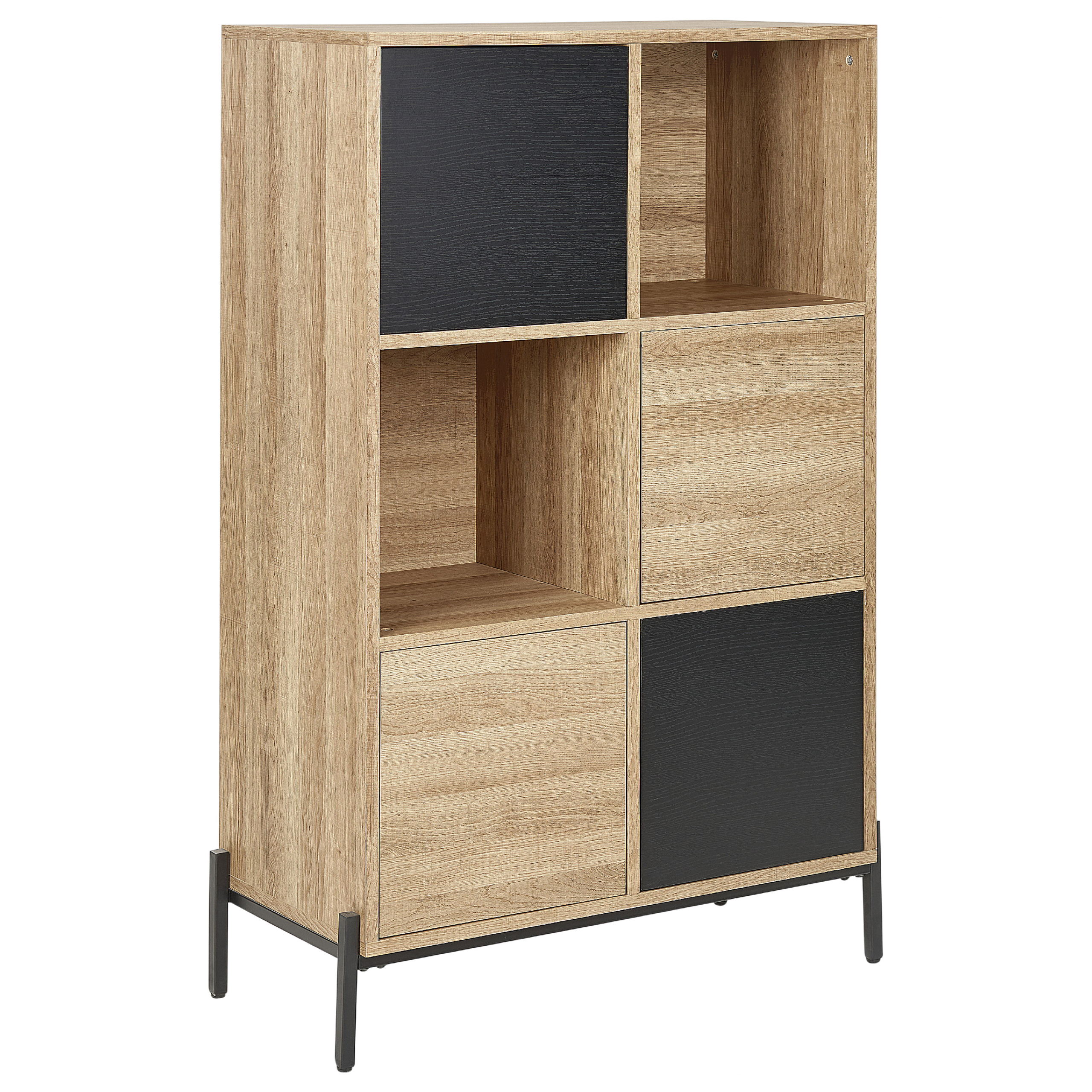Reol MOINES 135 cm Brun/sort
