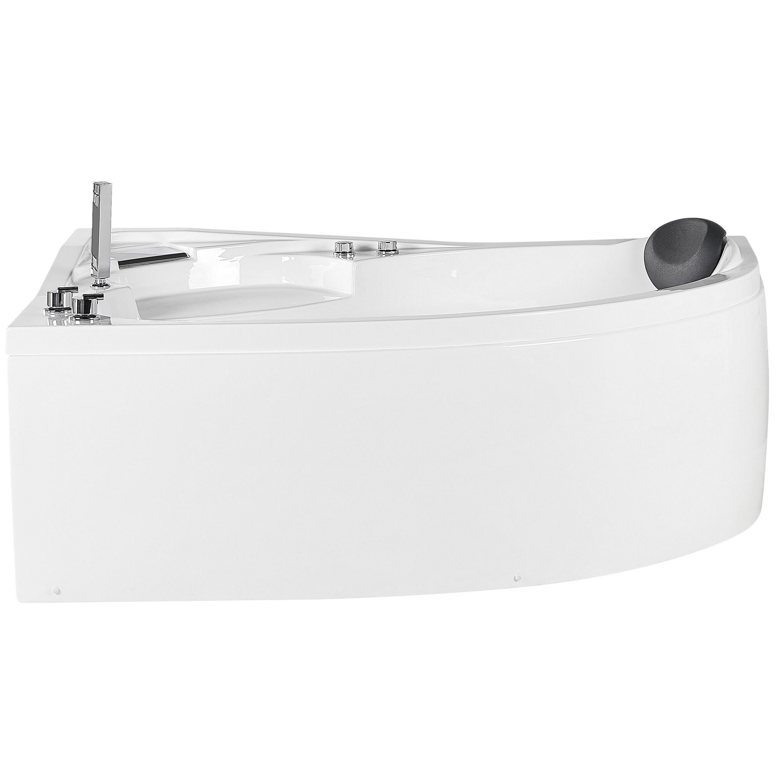 Hjørne-boblebad med LED NEIVA 150 x 100 cm Hvid Højrevendt