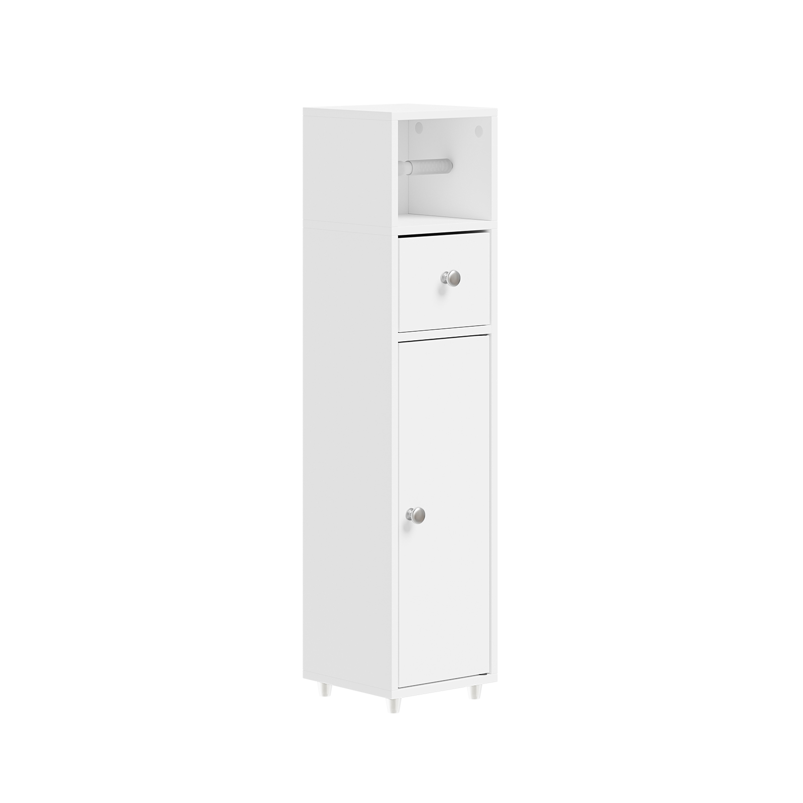 Badeværelsessidekabine med toiletpapirholder, hvid, 20.0x20.0x85.0 cm, BZR219-W