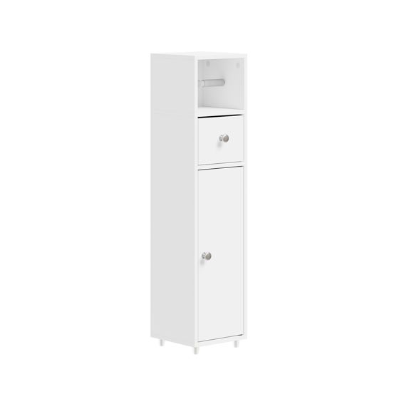 Badeværelsessidekabine med toiletpapirholder, hvid, 20.0x20.0x85.0 cm, BZR219-W