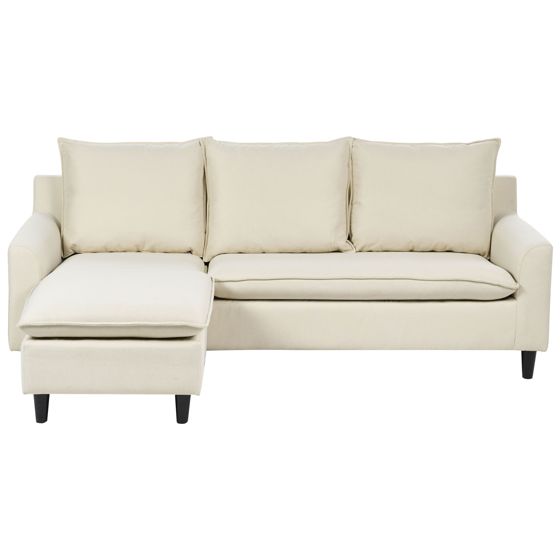 Hjørnesofa 3 personers ELVENES Beige Højrevendt