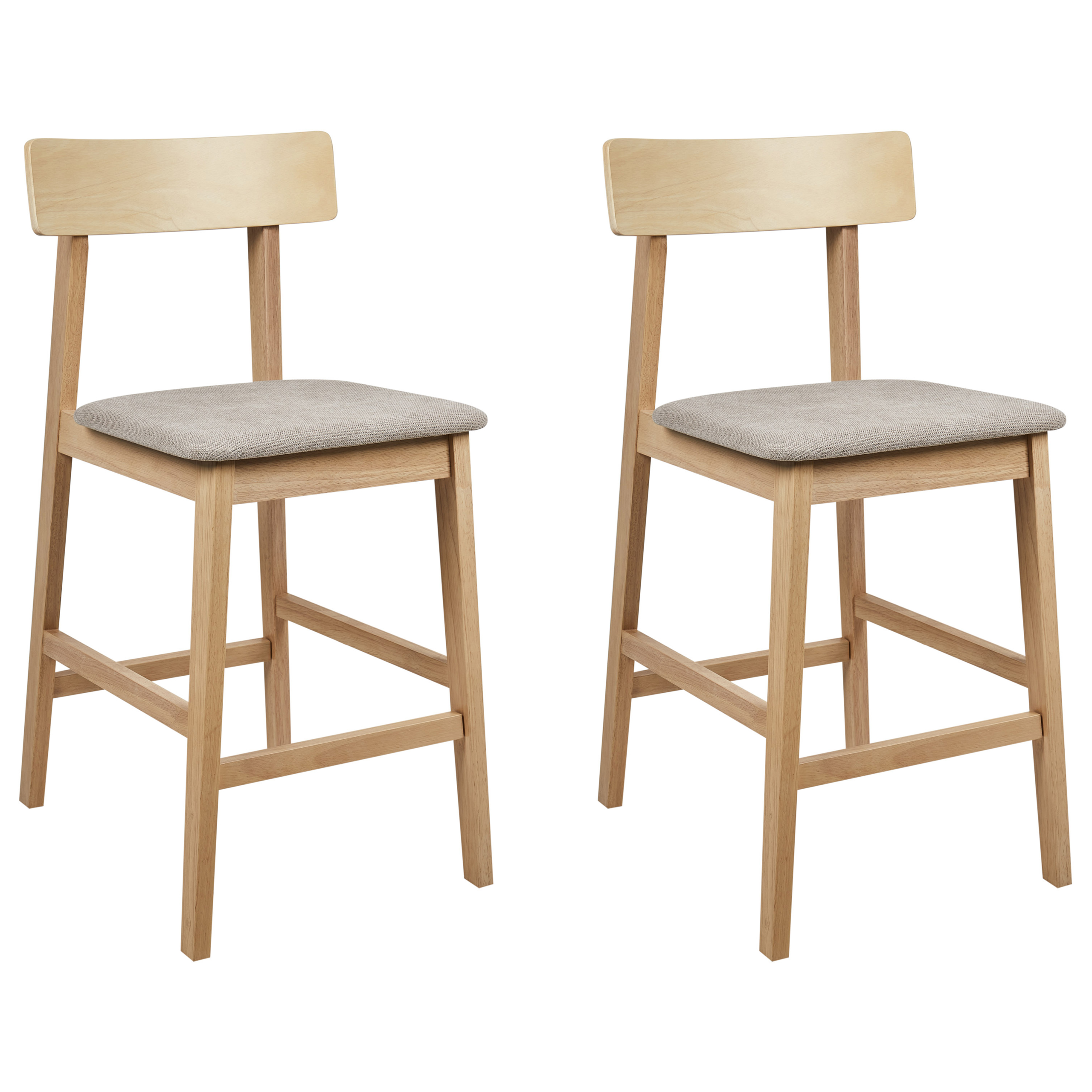 Sæt med 2 barstole ISANTI Træ Lysebrun/taupe