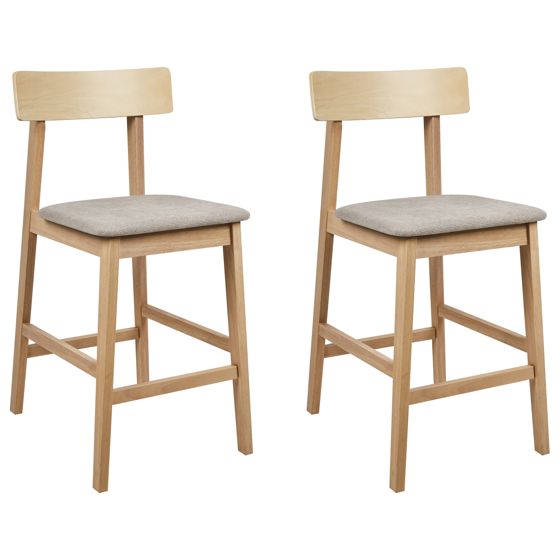 Sæt med 2 barstole ISANTI Træ Lysebrun/taupe