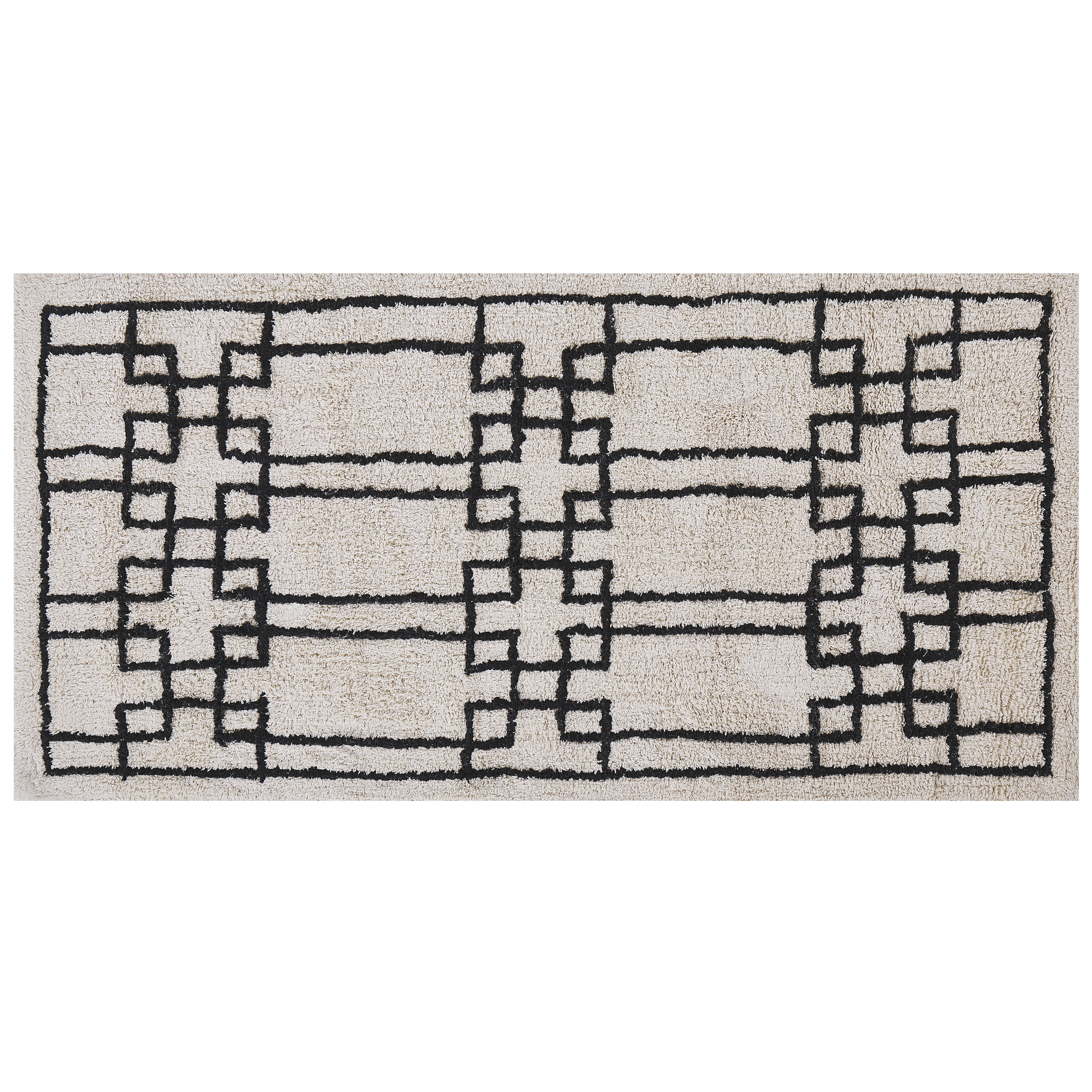 Gulvtæppe TURHAL Beige 80 x 150 cm Bomuld