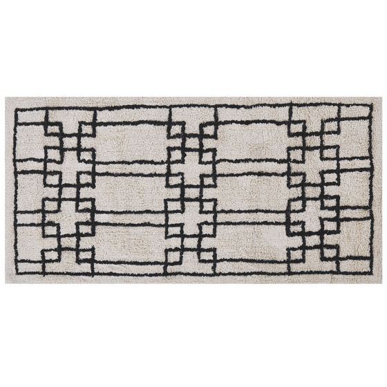 Gulvtæppe TURHAL Beige 80 x 150 cm Bomuld