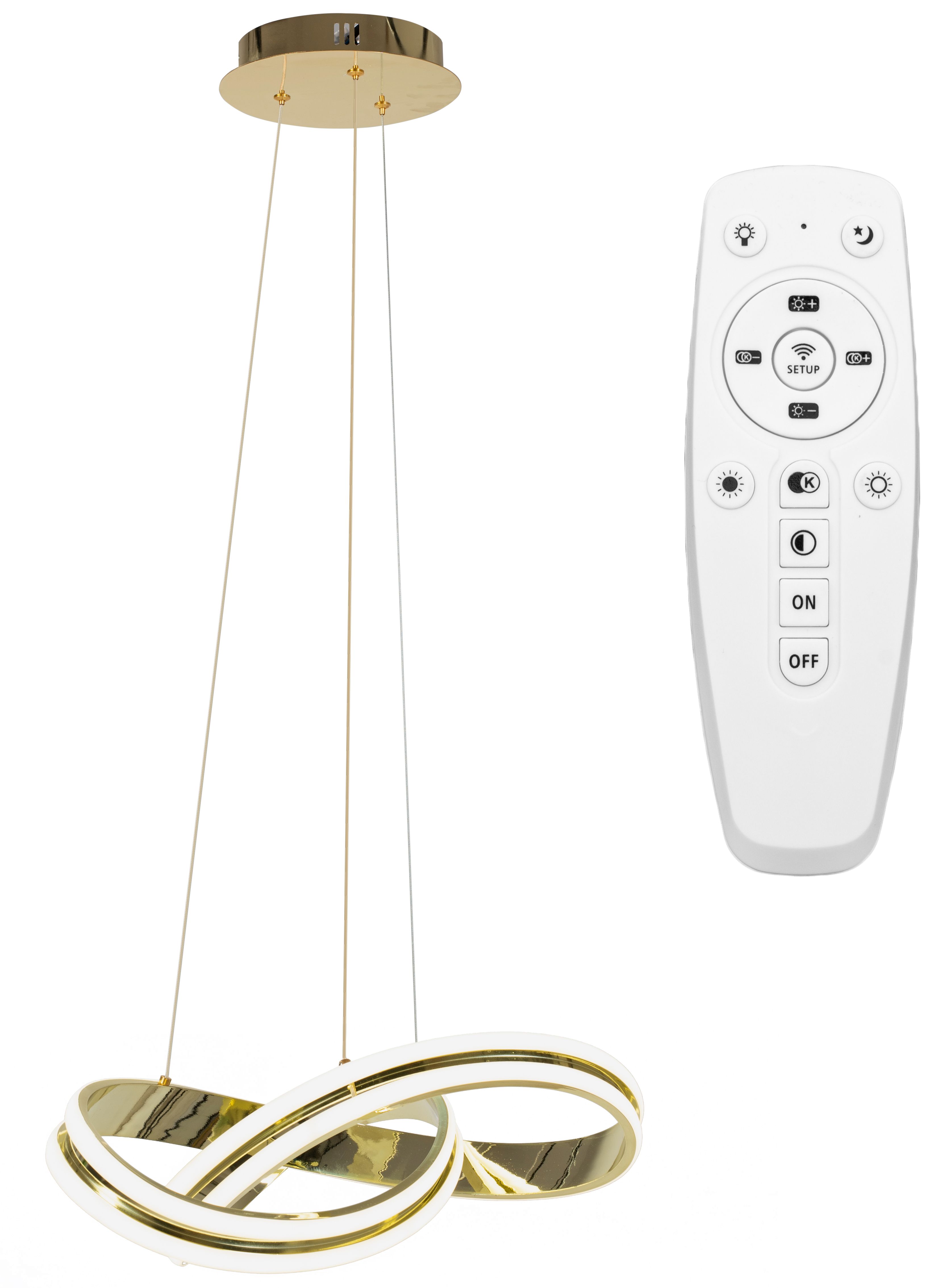 TOOLIGHT hængende loftlampe LED APP818-CP RING Guld 19x47x70cm
