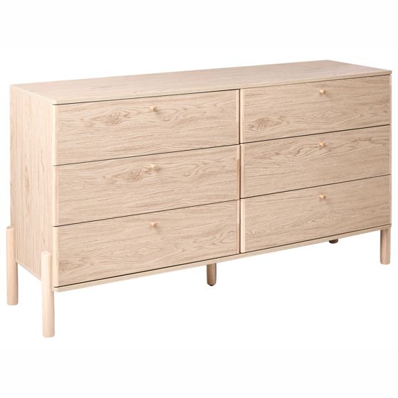 6 skuffers kommode COLLINS Lysebrun
