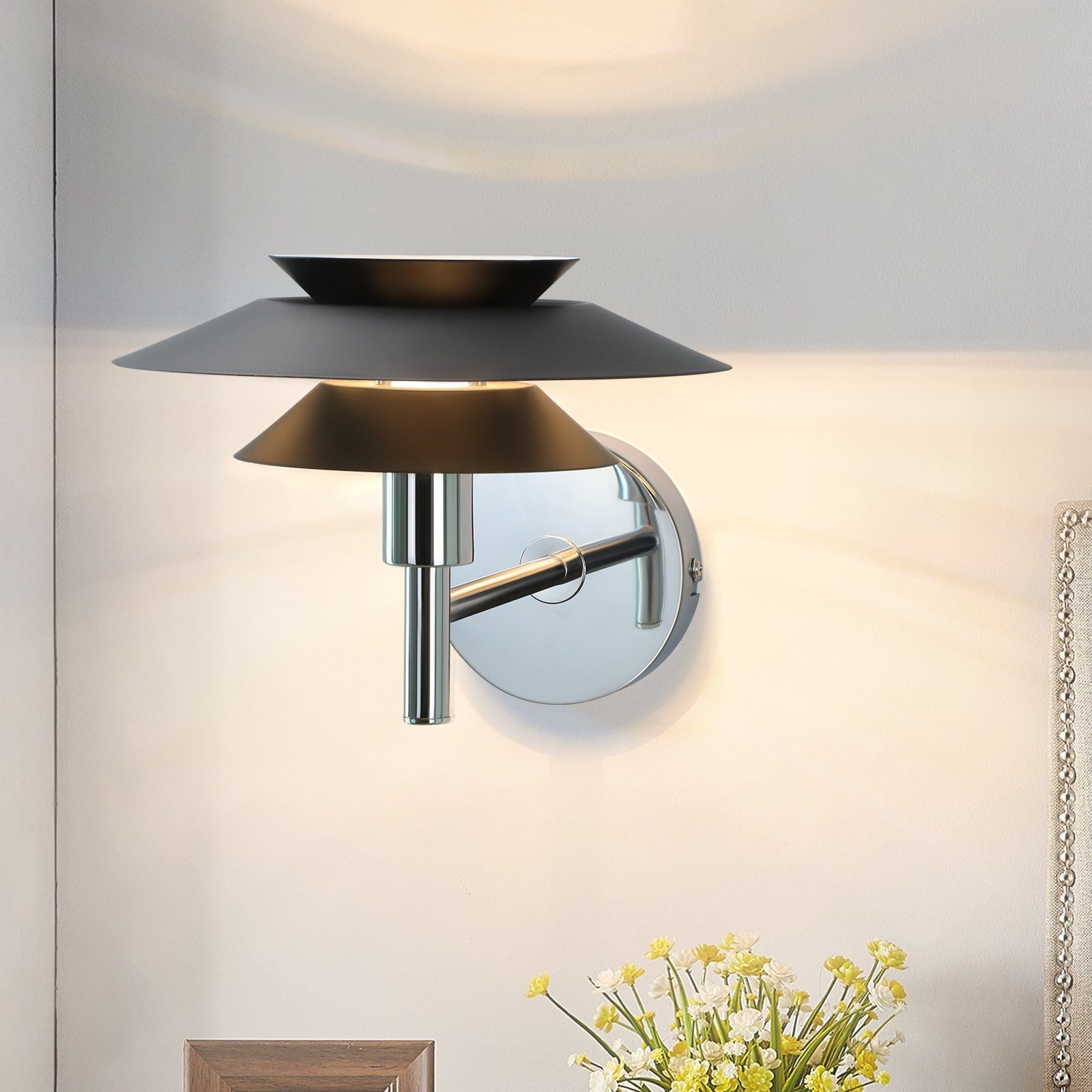 NETTLIFE Indendørs Væglampe, Sort - Soveværelseslampe, Moderne, Design, G9, Uden, Pære, (Maks. 0,25W)