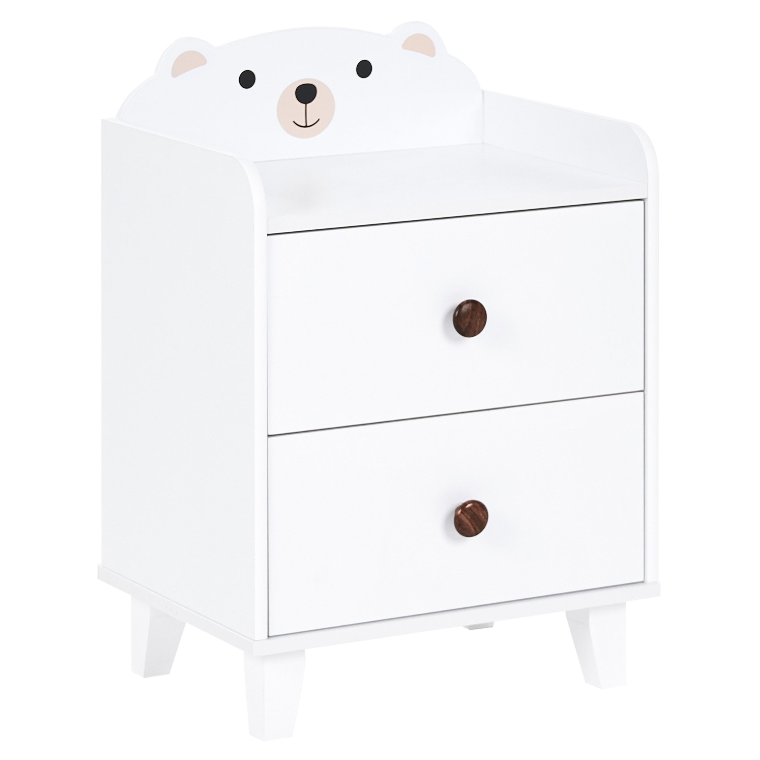 Natbord med 2 skuffer MIMILI 56 cm Hvid