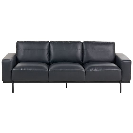 Sofa 3 personers SOVIK Kunstlæder Sort
