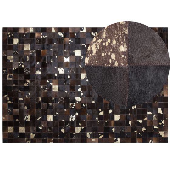 Gulvtæppe BANDIRMA Brun 160 x 230 cm Ægte læder