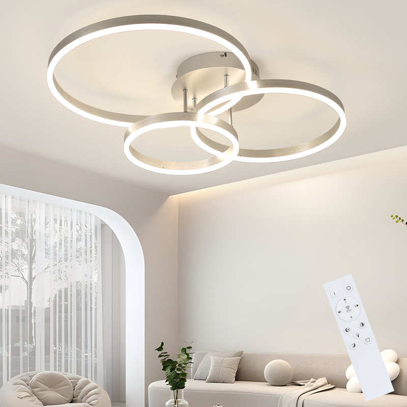 NETTLIFE LED loftlampe til stuen, dæmpbar stuelampe, 82 cm, moderne design, guld, 74 W, soveværelseslampe med fjernbetjening