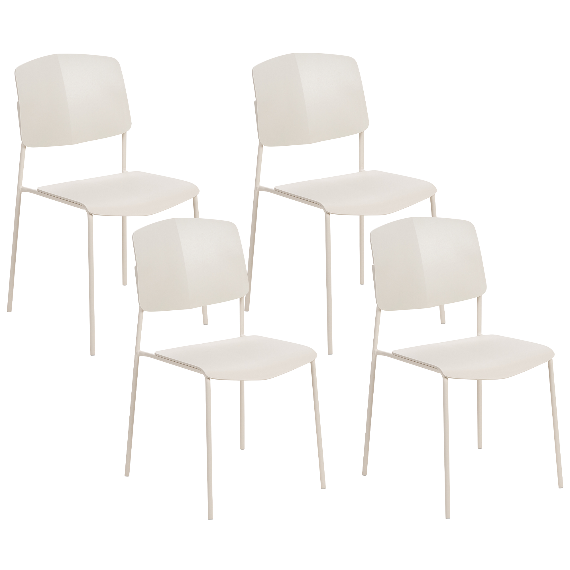 Sæt med 4 spisebordsstole ASTORIA Beige