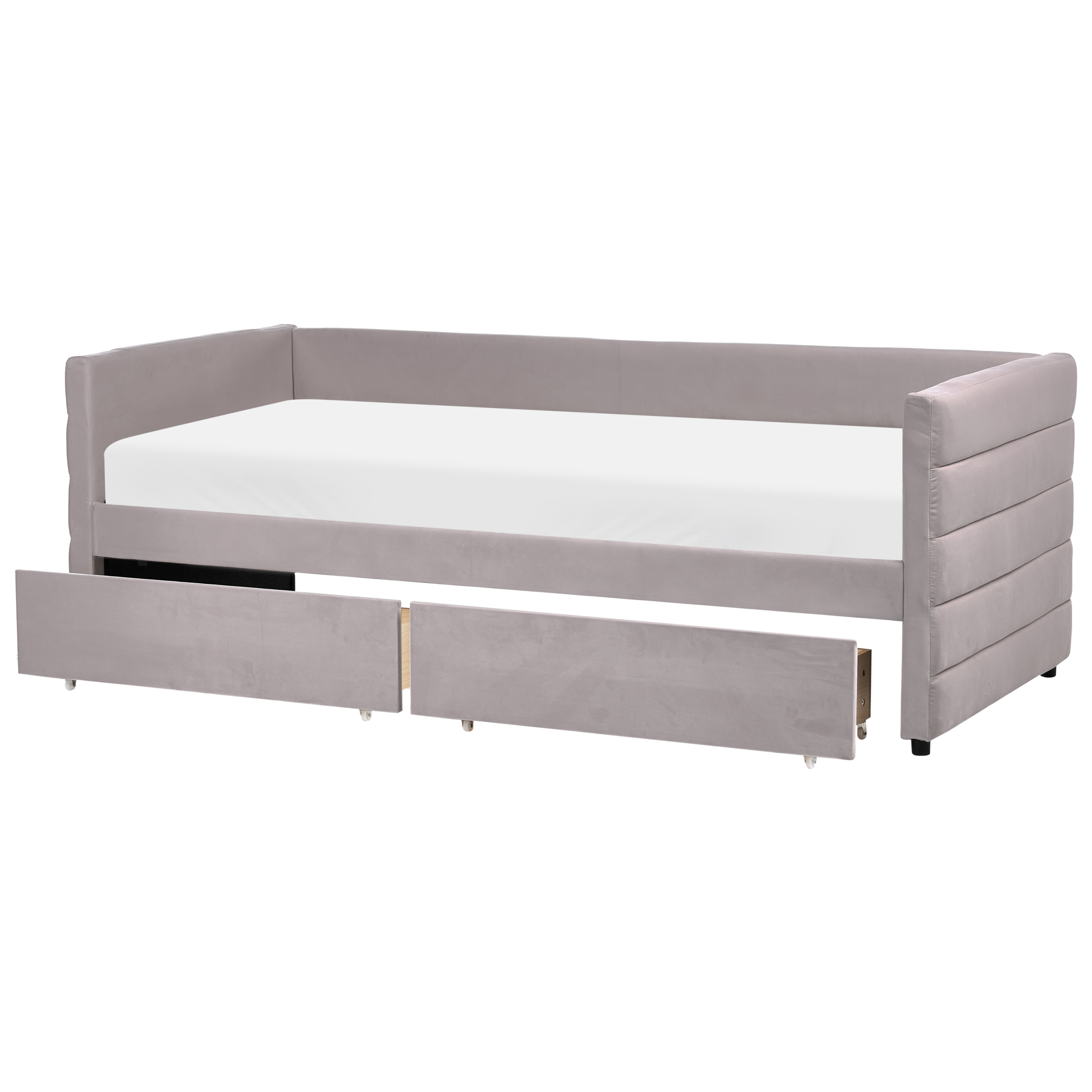 Daybed med opbevaring MARRAY Velour Lysegrå 90 x 200 cm